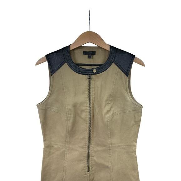 Belstaff Cotton Dress With Leather Trim Size Made In Italy Small 4-6 42 READ - Picture 6 of 15